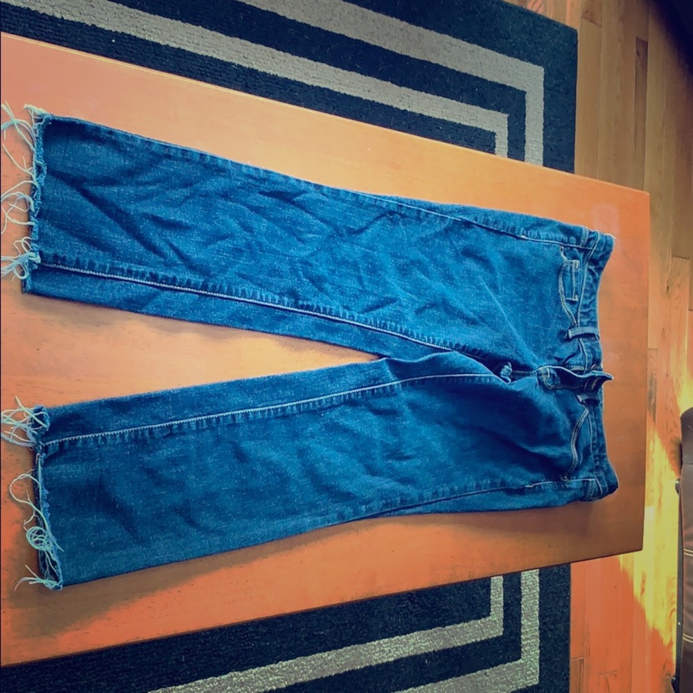 Fringe blue jeans